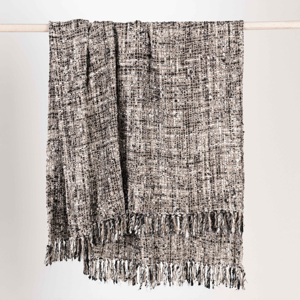 TC Porter Black/Ivory 50x70 Throw by Classic Home at Eve Furniture