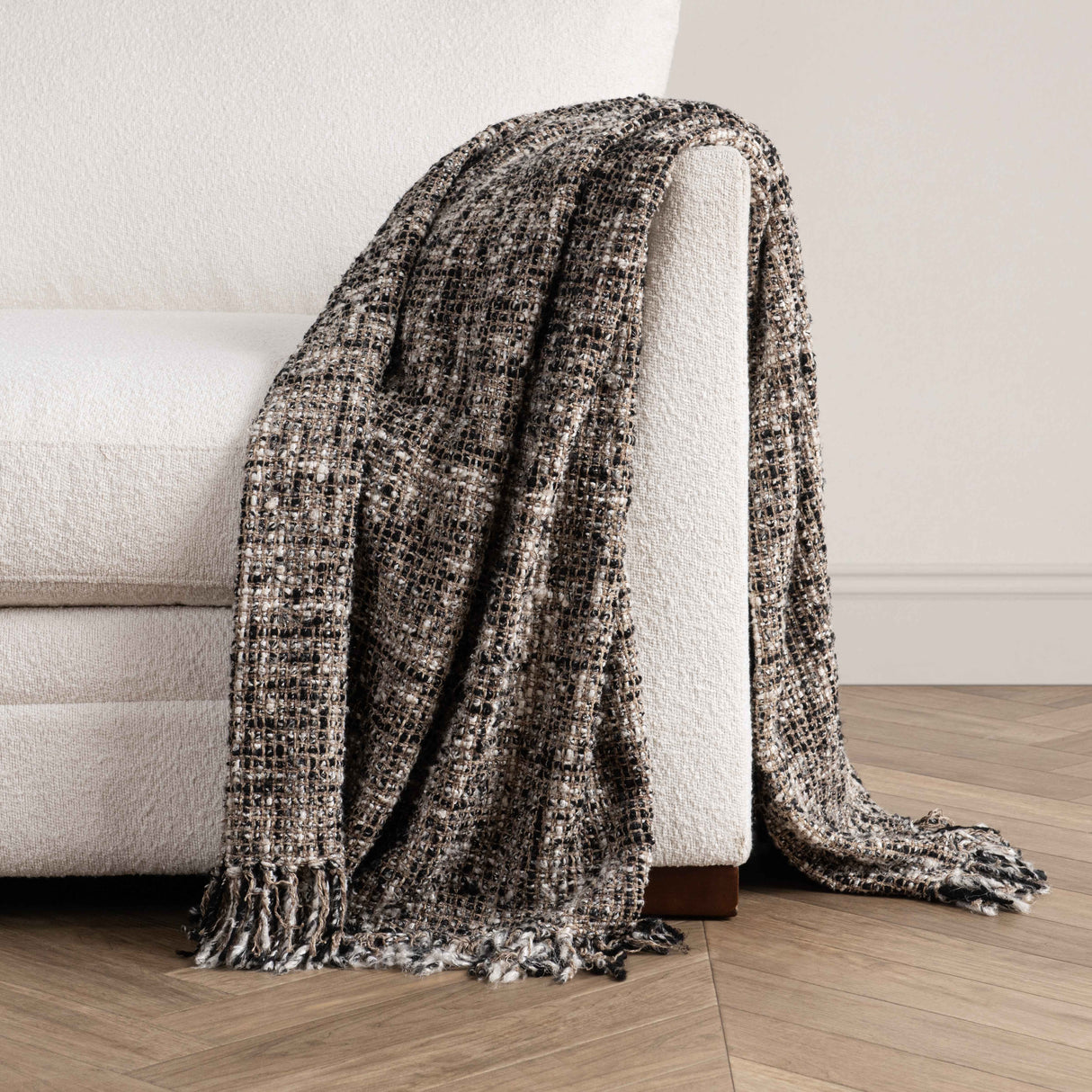 TC Porter Black/Ivory 50x70 Throw by Classic Home at Eve Furniture
