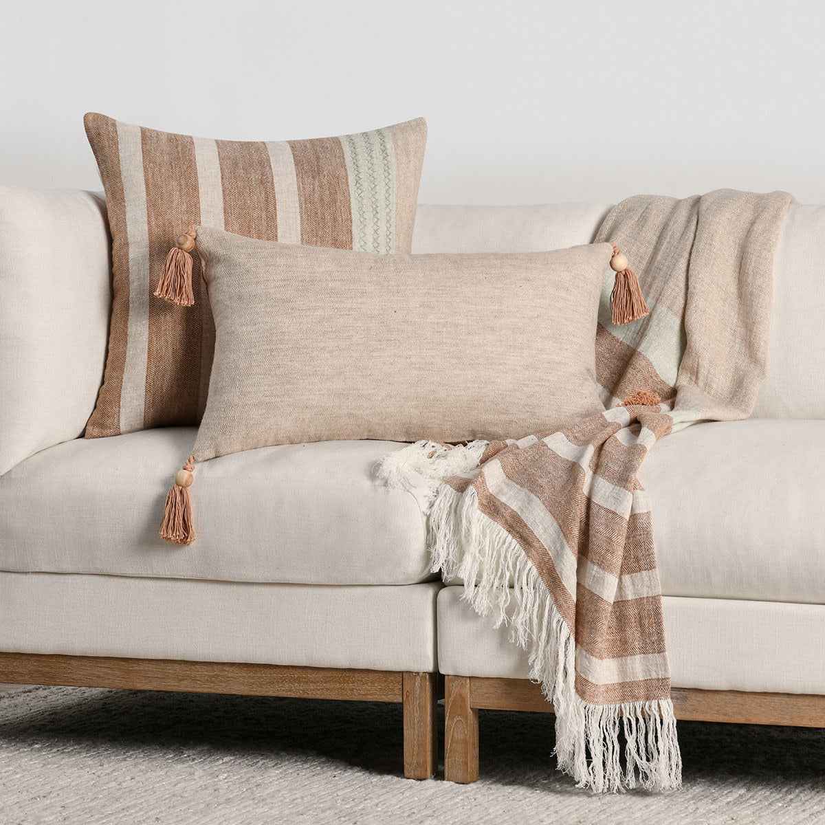 TC Sherry Hazel/Natural Throw 50x70 by Classic Home at Eve Furniture