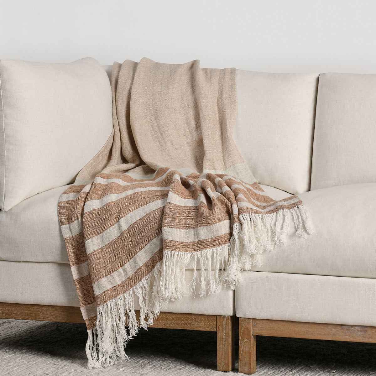 TC Sherry Hazel/Natural Throw 50x70 by Classic Home at Eve Furniture