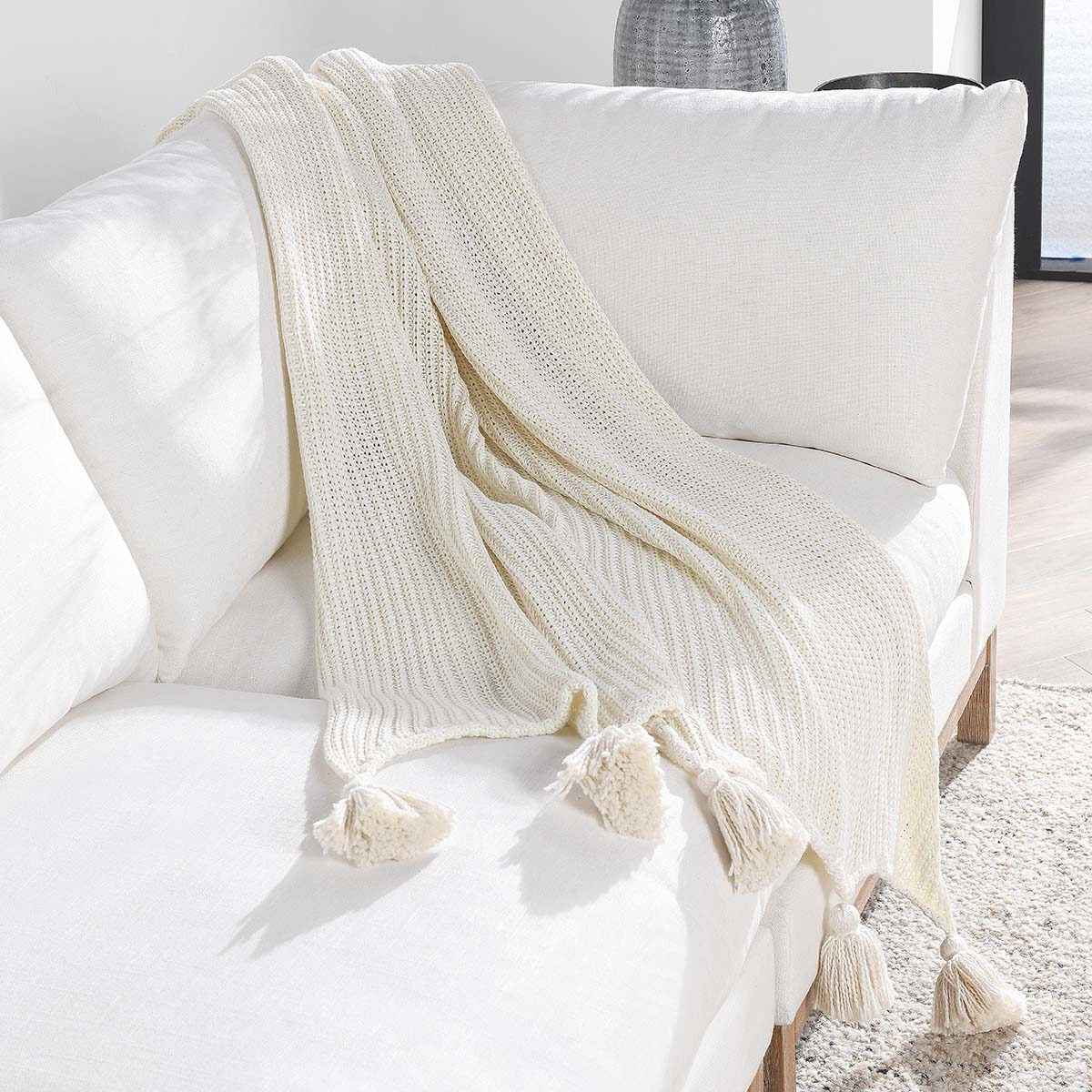 TC Veda Ivory 50x70 Throw by Classic Home at Eve Furniture