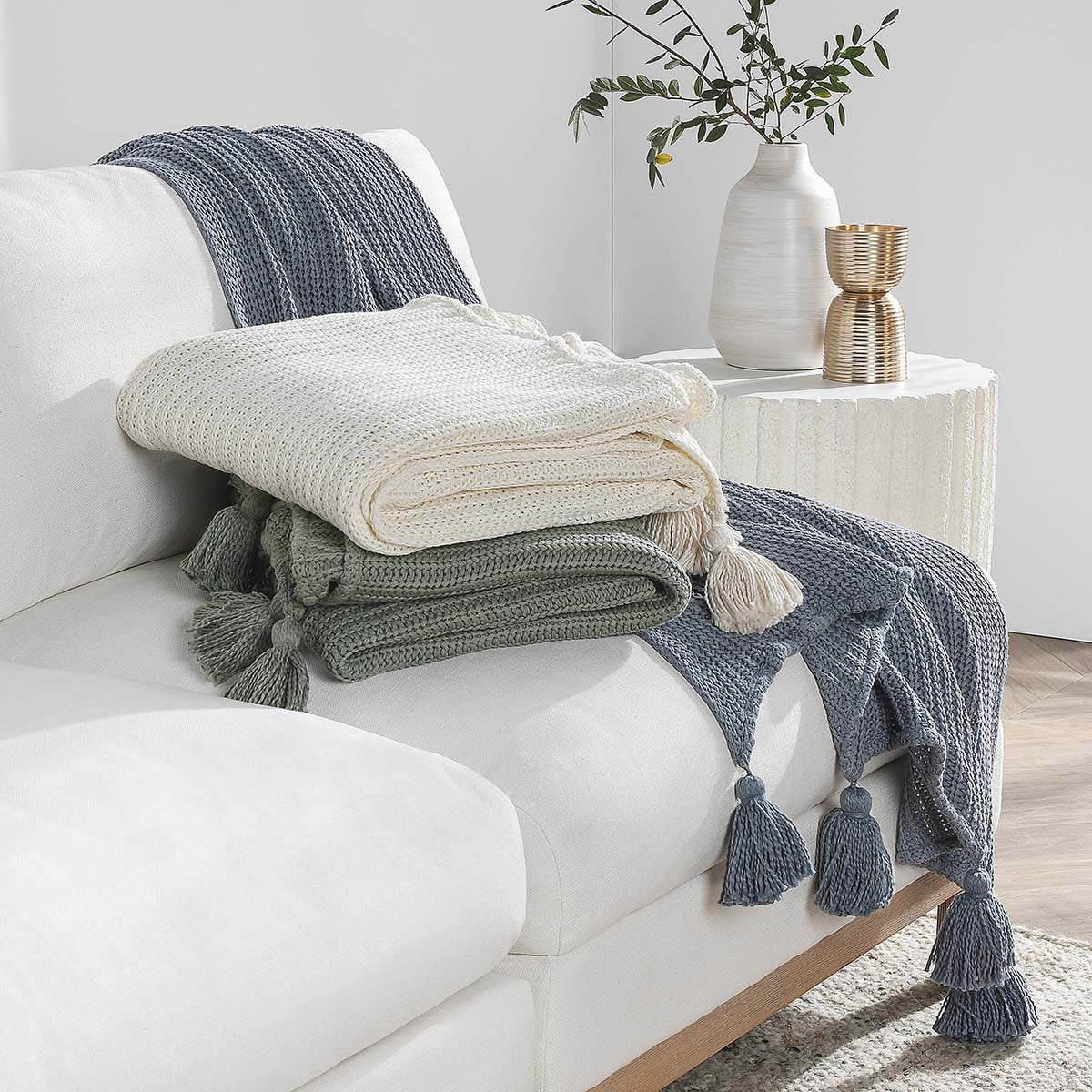 TC Veda Sage 50x70 Throw by Classic Home at Eve Furniture