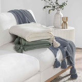 TC Veda Sea Fog Blue 50x70 Throw by Classic Home at Eve Furniture