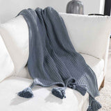 TC Veda Sea Fog Blue 50x70 Throw by Classic Home at Eve Furniture