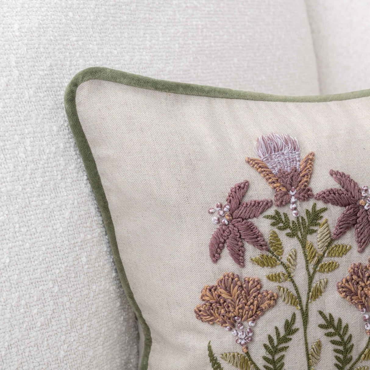 TD Belcourt Floral Olive Green Multi 14x26 Throw Pillow (Set of 2) by Classic Home at Eve Furniture