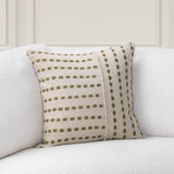 TD Katia Natural/Olive Green 20x20 Throw Pillow (Set of 2) by Classic Home at Eve Furniture
