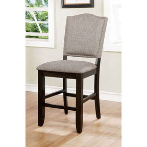 Teagan Dark Walnut/Gray Counter Height Chair Set of 2 by Furniture of America at Eve Furniture