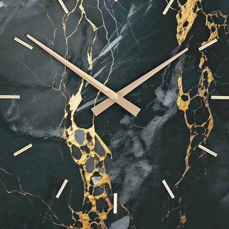 Teague Black/Gold Finish Wall Clock by Ashley at Eve Furniture