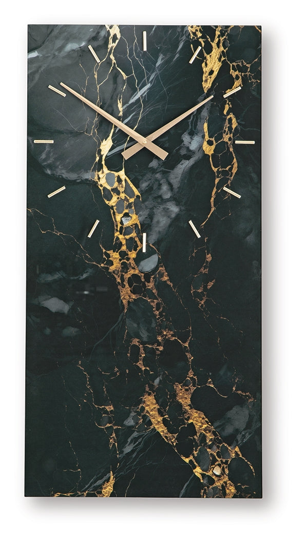 Teague Black/Gold Finish Wall Clock by ASHLEY FURNITURE at Eve Furniture