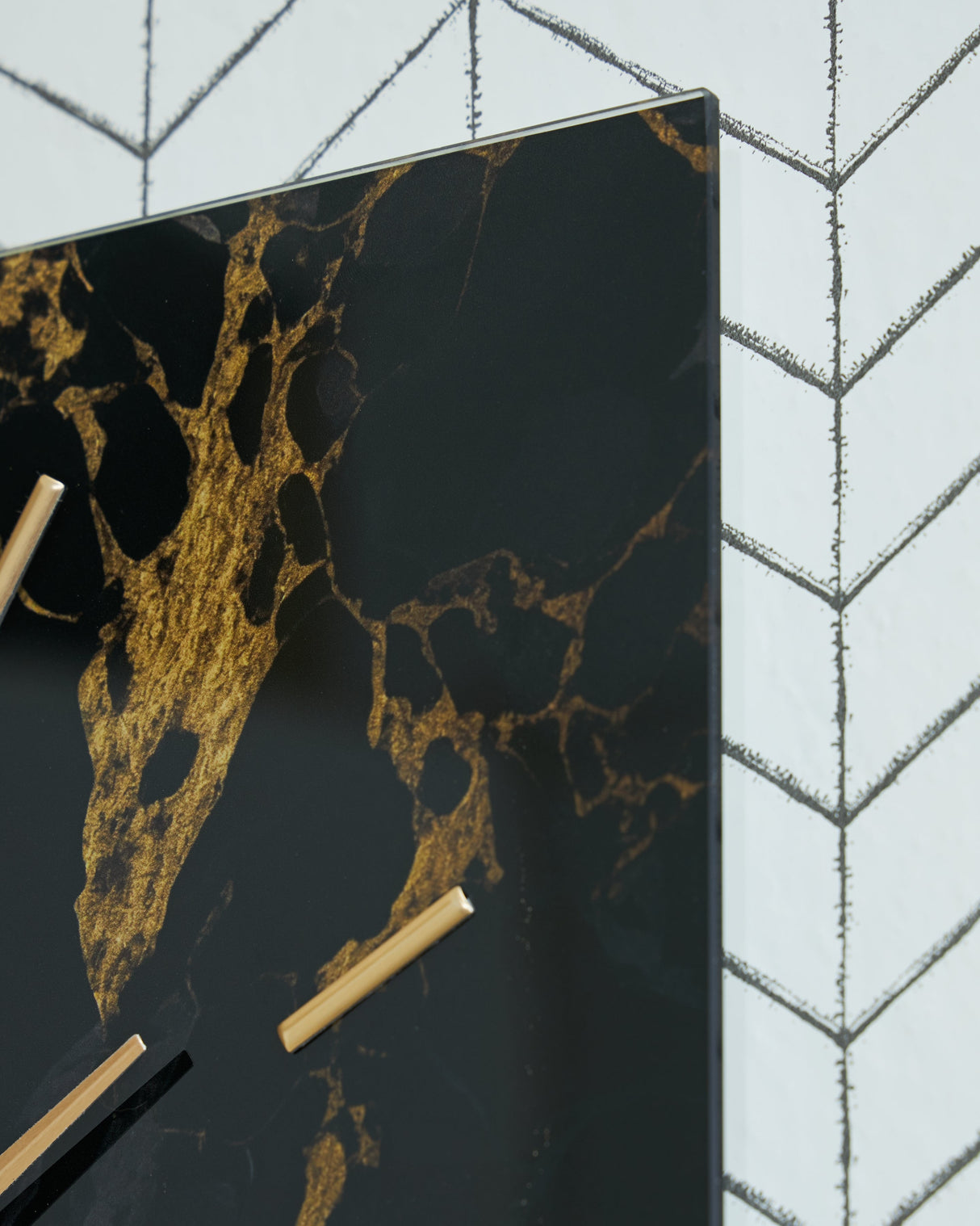 Teague Black/Gold Finish Wall Clock by ASHLEY FURNITURE at Eve Furniture