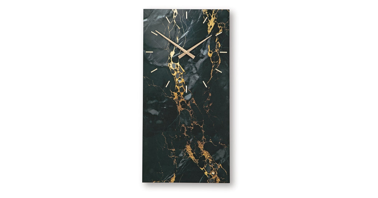 Teague Black/Gold Finish Wall Clock by ASHLEY FURNITURE at Eve Furniture