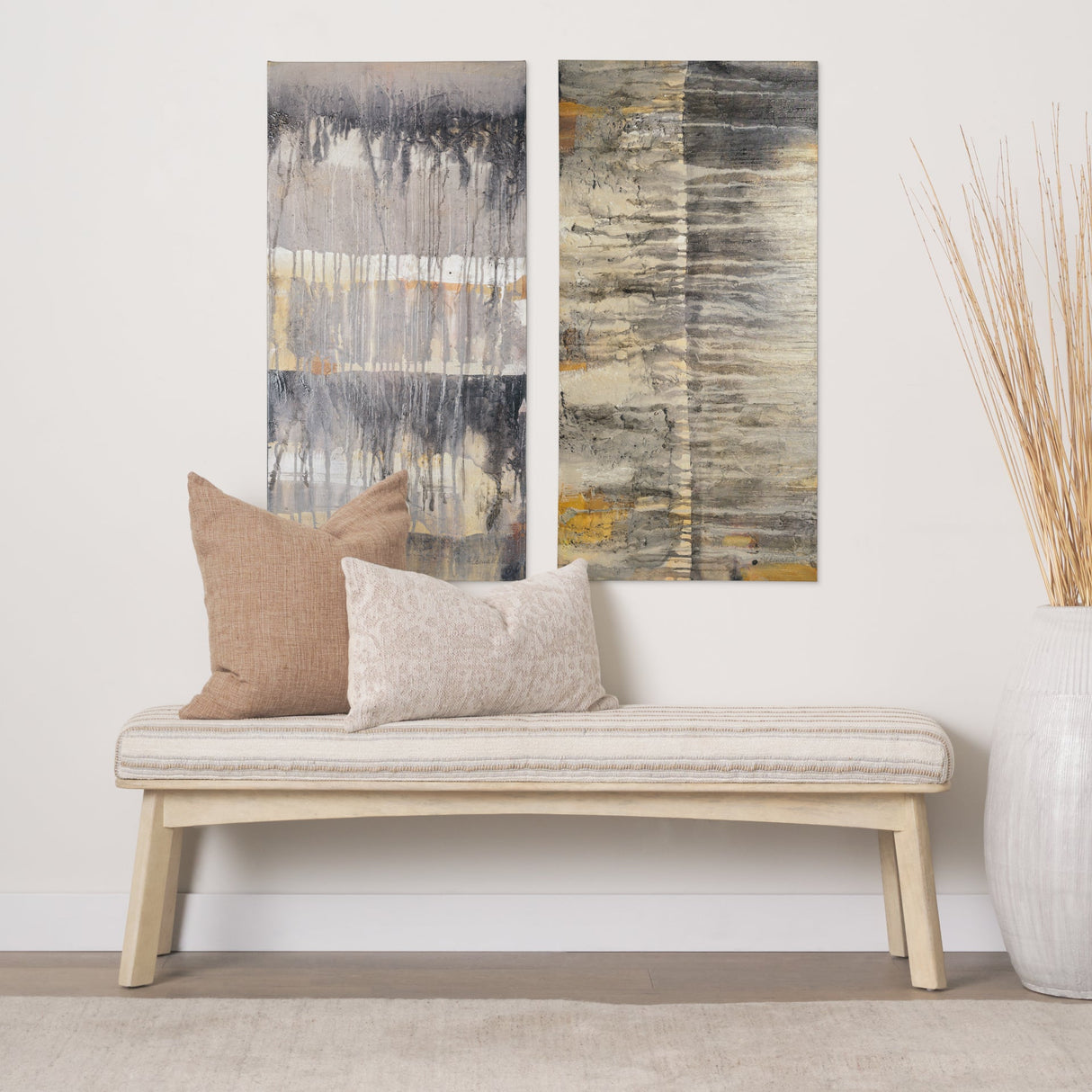 Tectonic II by Albena Hristova a Hand Embellished Textured Canvas by Mercana at Eve Furniture