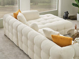 Teddy Cream Sectional Sofa by Furnia at Eve Furniture