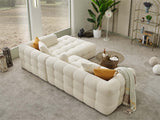 Teddy Cream Sectional Sofa by Furnia at Eve Furniture