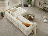 Teddy Cream Sectional Sofa by Furnia at Eve Furniture