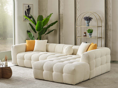 Teddy Cream Sectional Sofa by Furnia at Eve Furniture