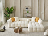 Teddy Cream Sectional Sofa by Furnia at Eve Furniture