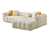 Teddy Cream Sectional Sofa by Furnia at Eve Furniture