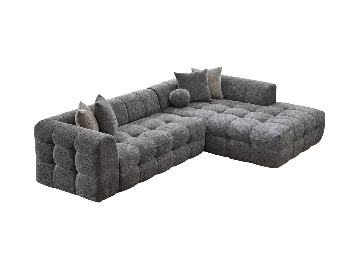 Teddy Sectional Sofa Grey by Furnia at Eve Furniture