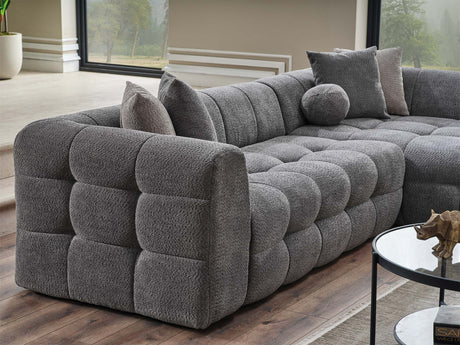 Teddy Sectional Sofa Grey by Furnia at Eve Furniture