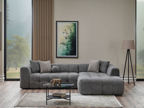 Teddy Sectional Sofa Grey by Furnia at Eve Furniture