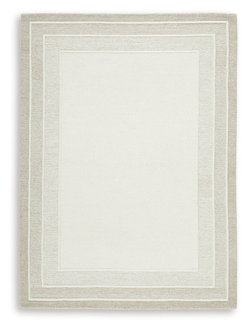 Teelgan Ivory/Tan Medium Rug by Ashley at Eve Furniture