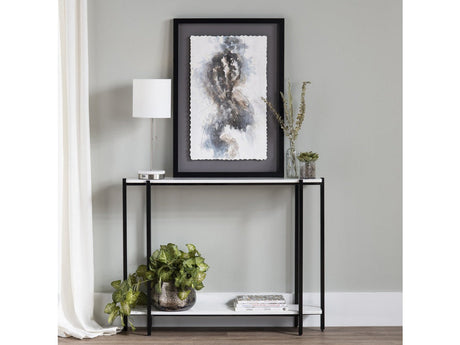 Teeter White/Black Console Table by Crestview at Eve Furniture