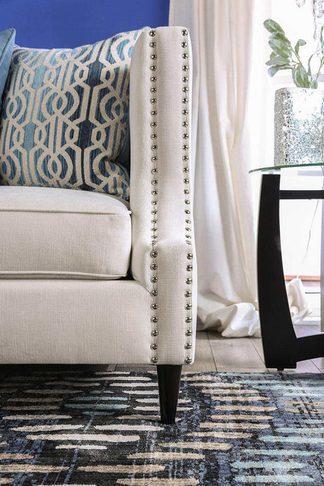 Tegan Beige Stationary Sofa & Loveseat by Furniture of America at Eve Furniture