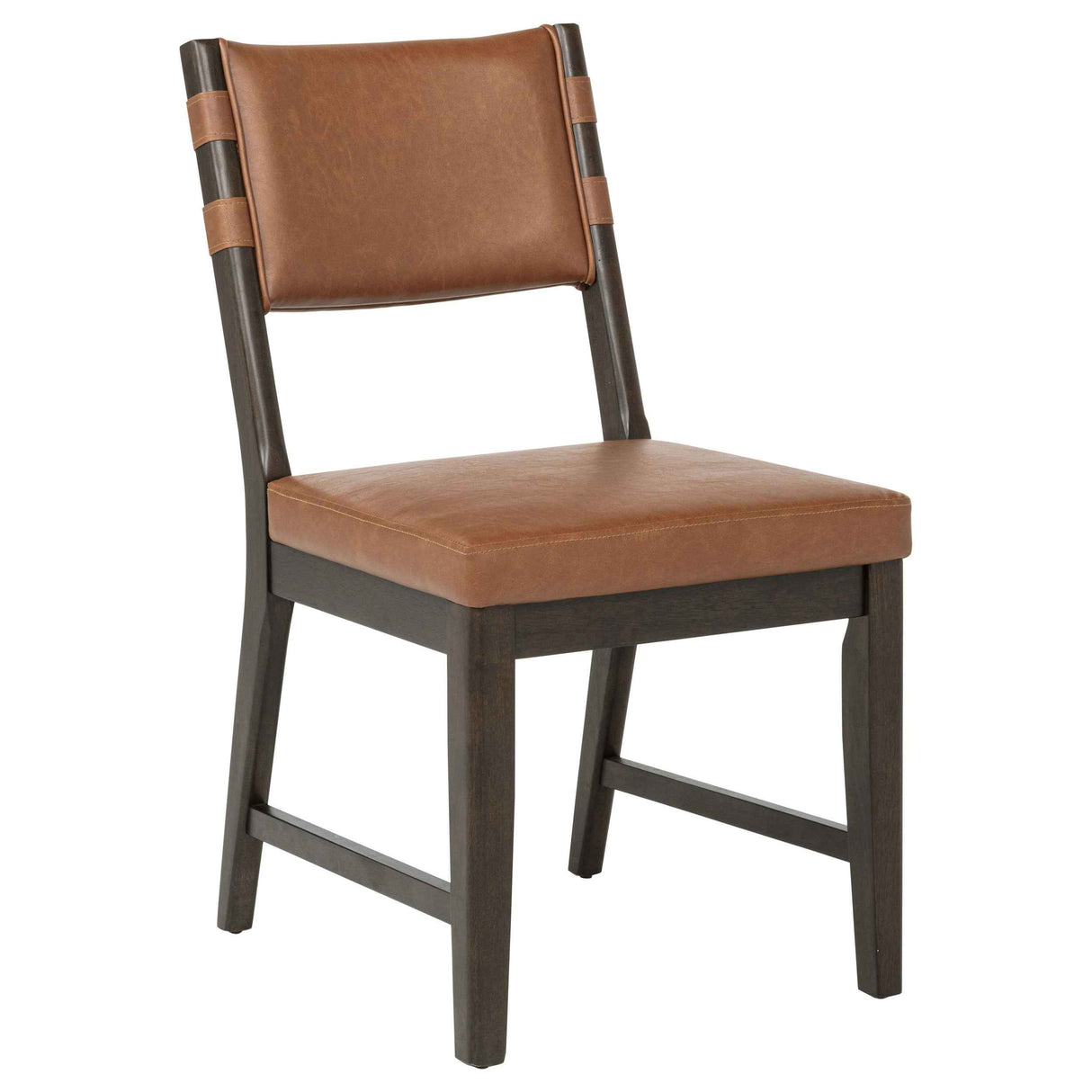 Tegan Cognac Faux Leather Upholstered Dining Side Chair (Set of 2) by Coaster at Eve Furniture