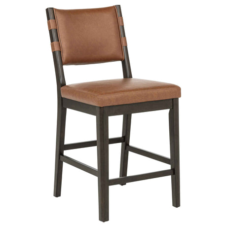 Tegan Faux Leather Upholstered Counter Height Chair Cognac (Set of 2) by Coaster at Eve Furniture
