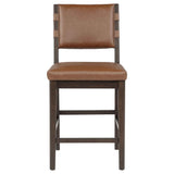 Tegan Faux Leather Upholstered Counter Height Chair Cognac (Set of 2) by Coaster at Eve Furniture