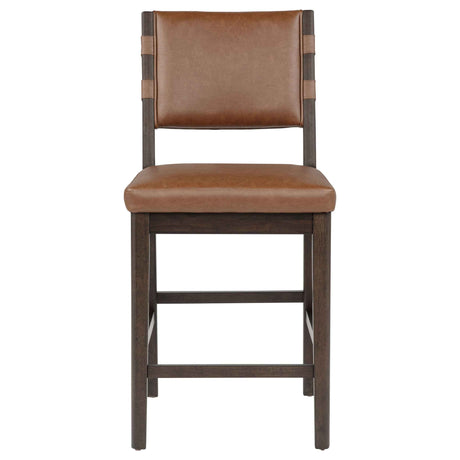Tegan Faux Leather Upholstered Counter Height Chair Cognac (Set of 2) by Coaster at Eve Furniture