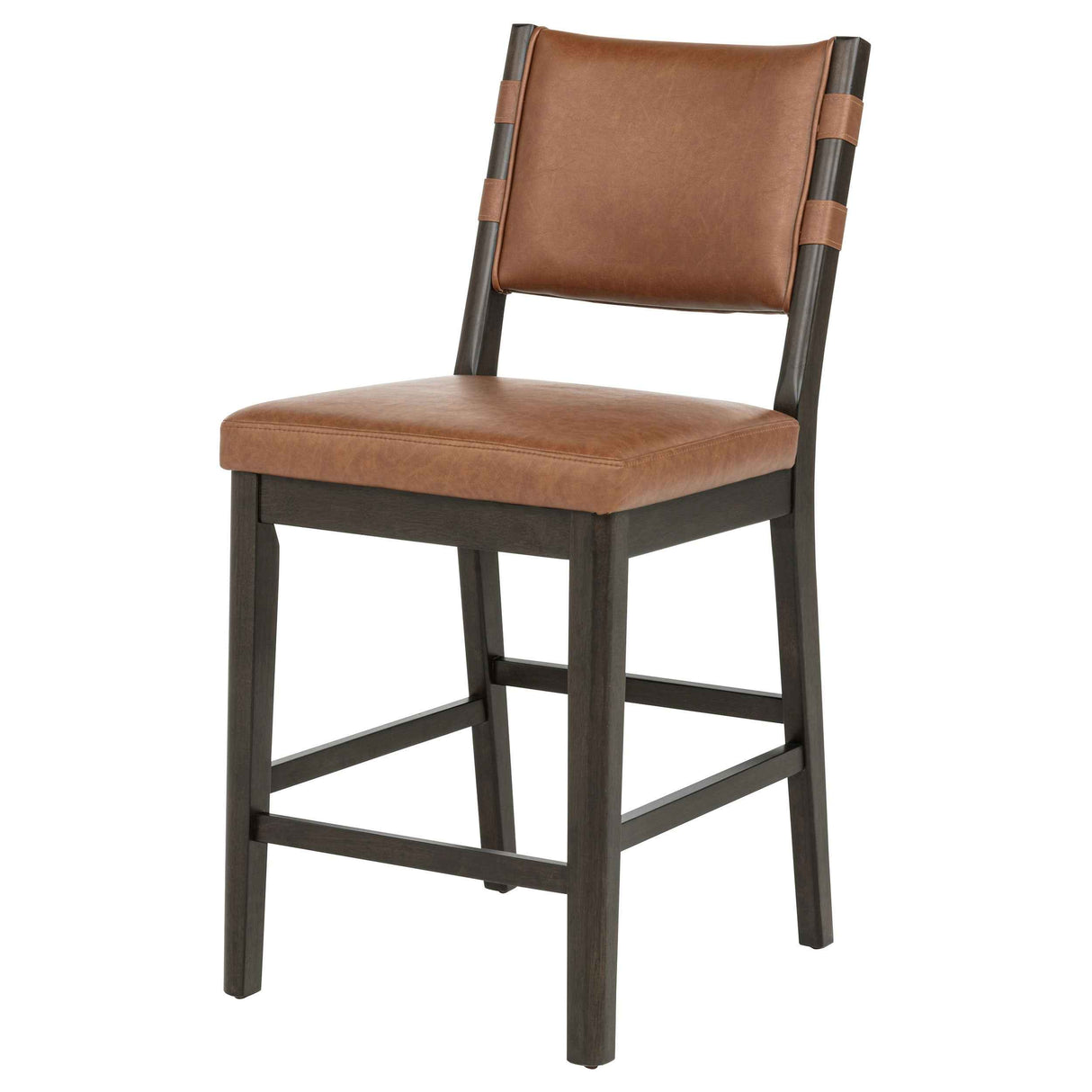 Tegan Faux Leather Upholstered Counter Height Chair Cognac (Set of 2) by Coaster at Eve Furniture