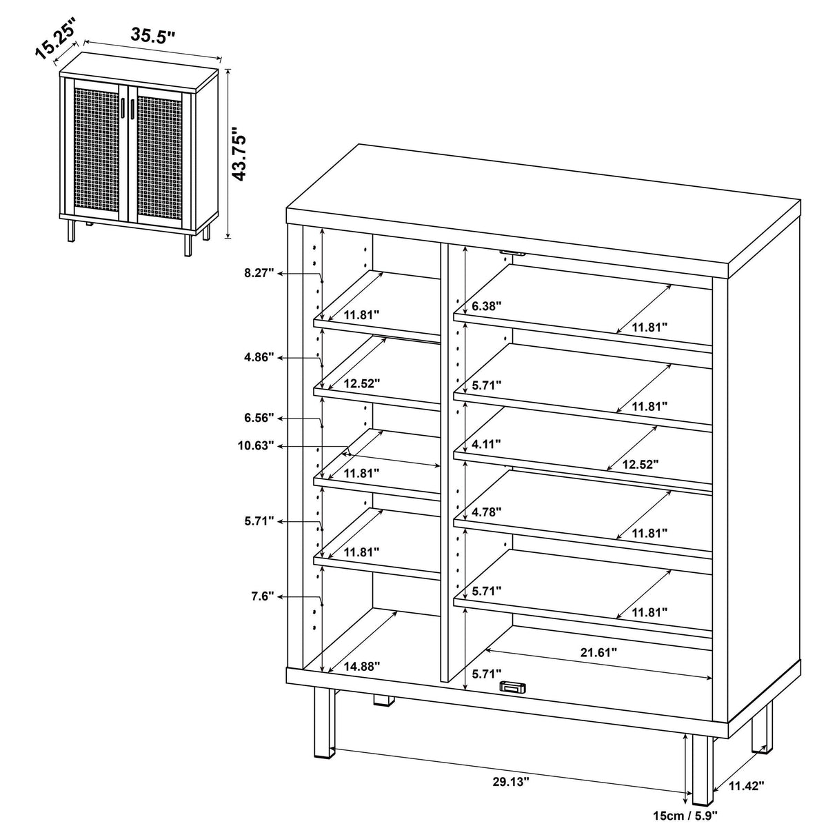 Teller Natural Oak 2-Door Shoe Storage Cabinet by Coaster at Eve Furniture