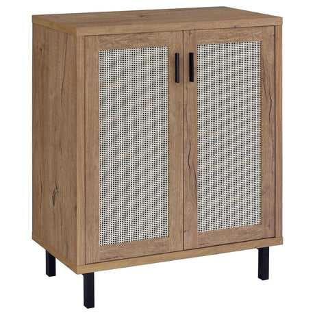 Teller Natural Oak 2-Door Shoe Storage Cabinet by Coaster at Eve Furniture