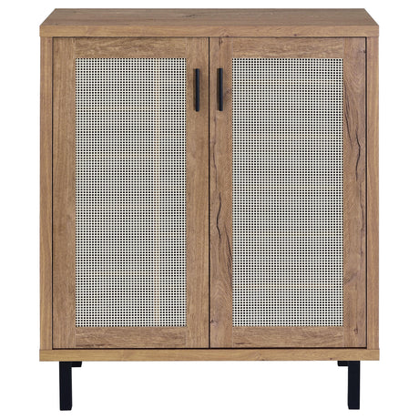 Teller Natural Oak 2-Door Shoe Storage Cabinet by Coaster at Eve Furniture