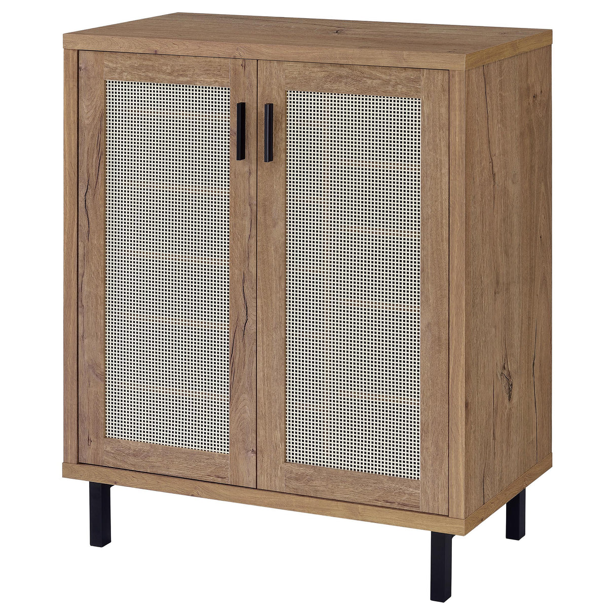 Teller Natural Oak 2-Door Shoe Storage Cabinet by Coaster at Eve Furniture