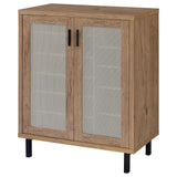 Teller Natural Oak 2-Door Shoe Storage Cabinet by Coaster at Eve Furniture