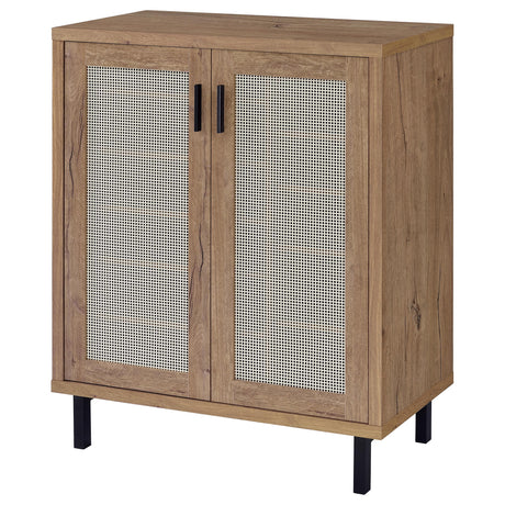 Teller Natural Oak 2-Door Shoe Storage Cabinet by Coaster at Eve Furniture