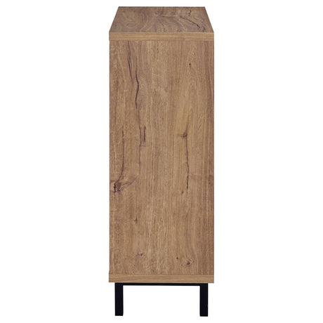 Teller Natural Oak 2-Door Shoe Storage Cabinet by Coaster at Eve Furniture