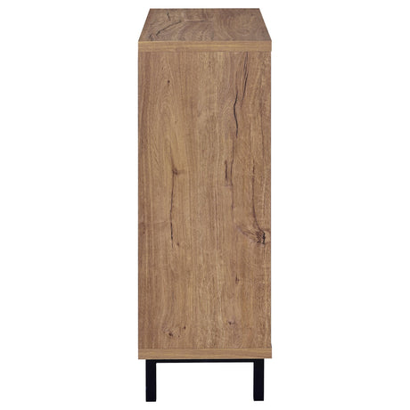 Teller Natural Oak 2-Door Shoe Storage Cabinet by Coaster at Eve Furniture