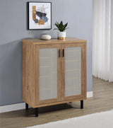 Teller Natural Oak 2-Door Shoe Storage Cabinet by Coaster at Eve Furniture