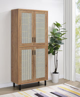 Teller Natural Oak 4-Door Shoe Storage Cabinet by Coaster at Eve Furniture