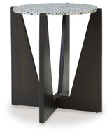 Tellrich Black/White Accent Table