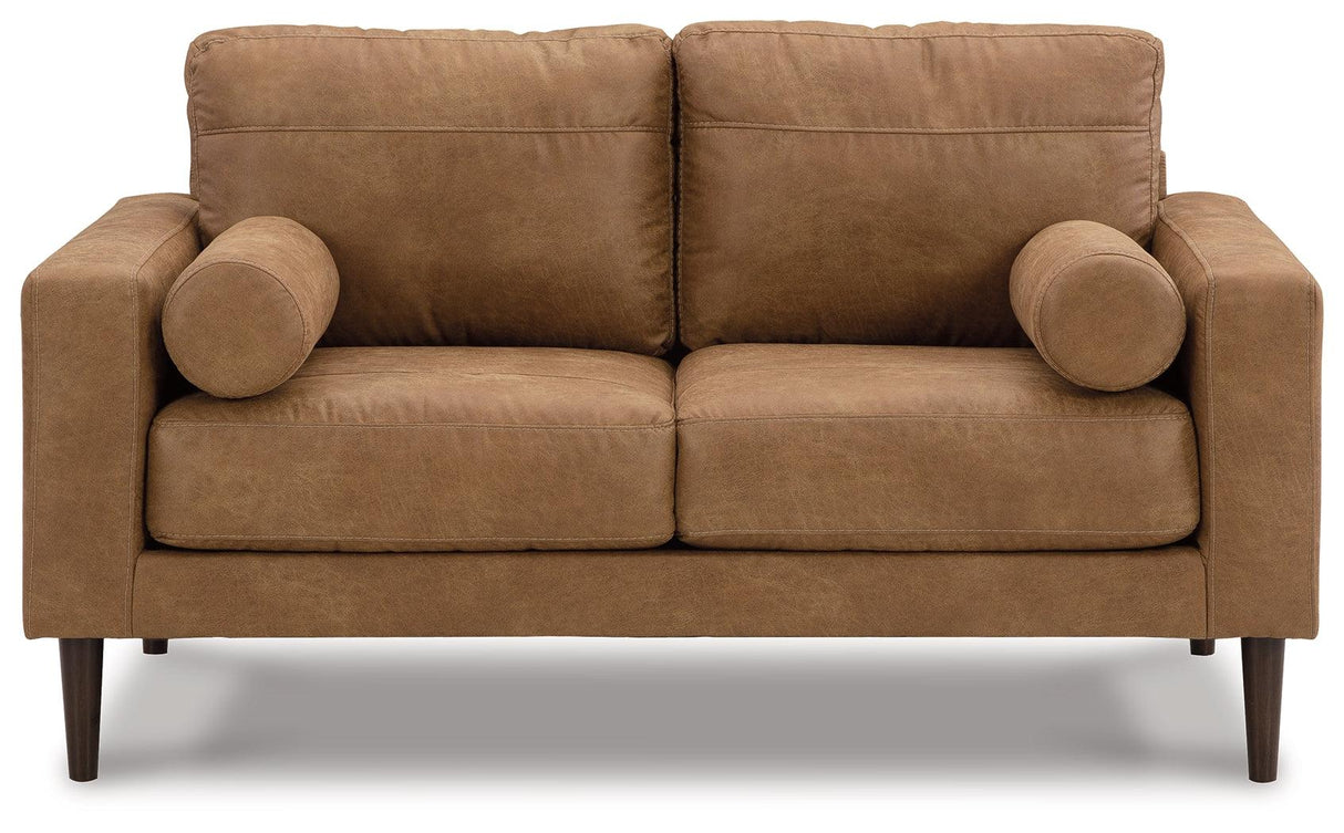 Telora Caramel Loveseat by Ashley at Eve Furniture