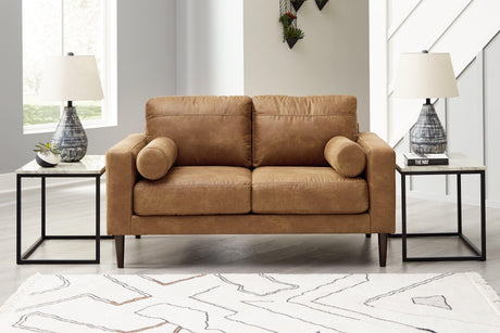Telora Caramel Loveseat by Ashley at Eve Furniture