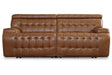 Temmpton Chocolate 2-Piece Power Reclining Sectional Loveseat by Ashley at Eve Furniture