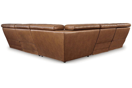 Temmpton Chocolate 5-Piece Power Reclining Modular Sectional by Ashley at Eve Furniture