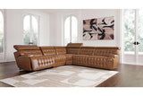 Temmpton Chocolate 5-Piece Power Reclining Modular Sectional by Ashley at Eve Furniture