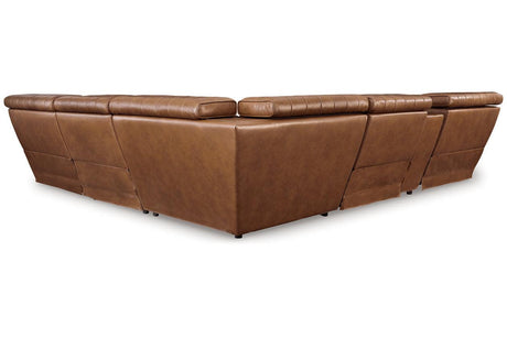 Temmpton Chocolate 6-Piece Power Reclining Modular Sectional by Ashley at Eve Furniture